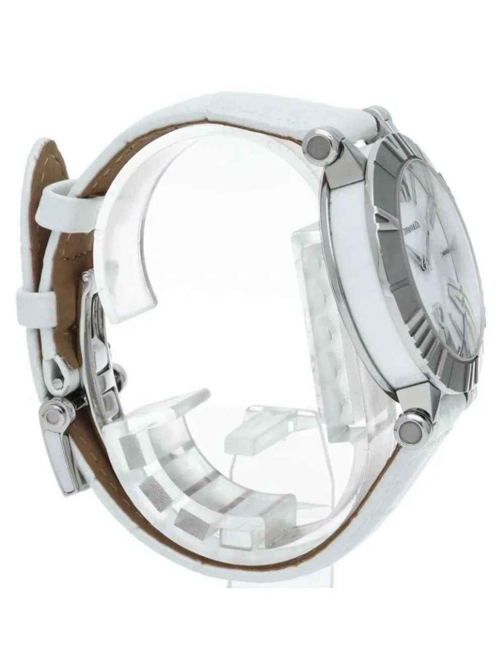 Tiffany & Co Atlas Watch SS Leather White